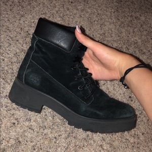 Black suede Timberlands